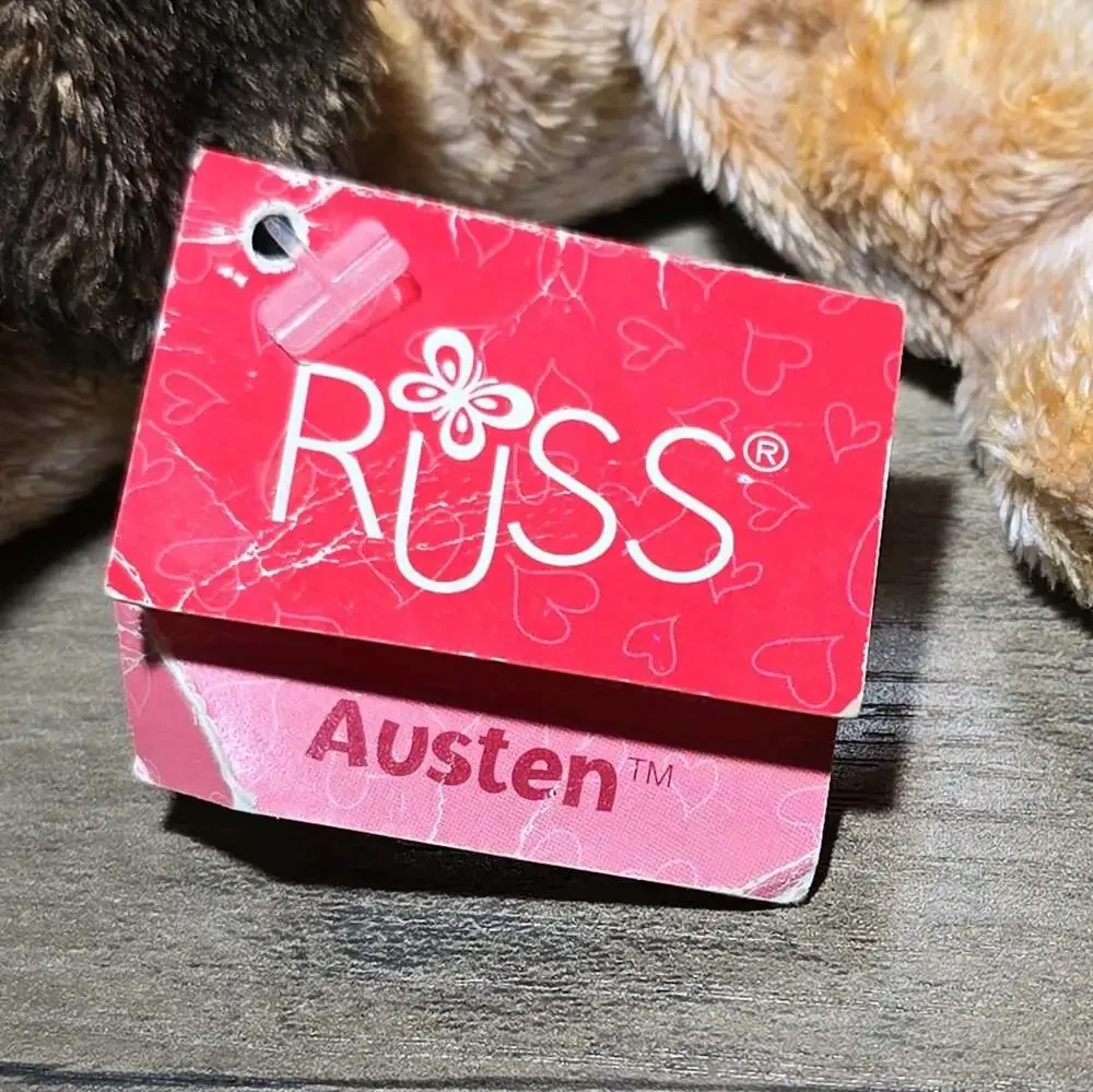 Russ Luv Pets Austen Brown Tan Puppy Dog Stuffed Beanbag Plush Toy 6” w/Tags